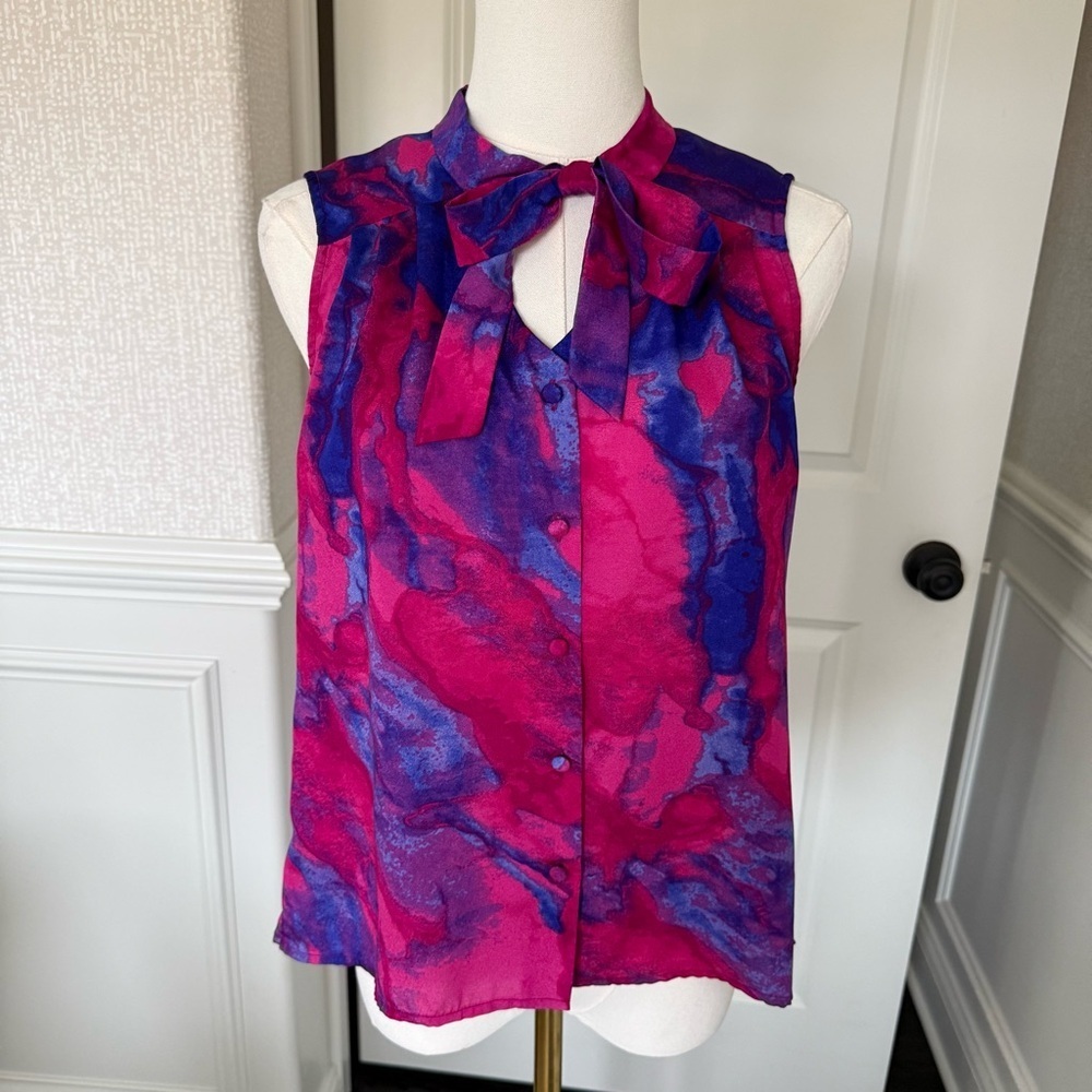 Mossimo Supply Co. Pink and Blue Sleeveless Women's Blouse XS